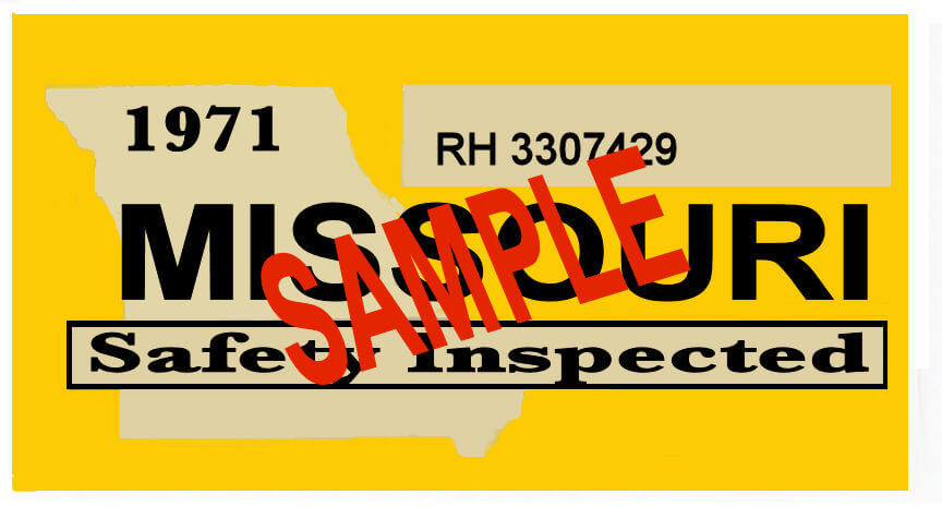 Modal Additional Images for 1971 Missouri  INSPECTION STICKER